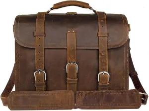 Messenger Shoulder Bags, Mens Business Handbags, Backpacks, Genuine Leather Briefcases (Color : Brown)