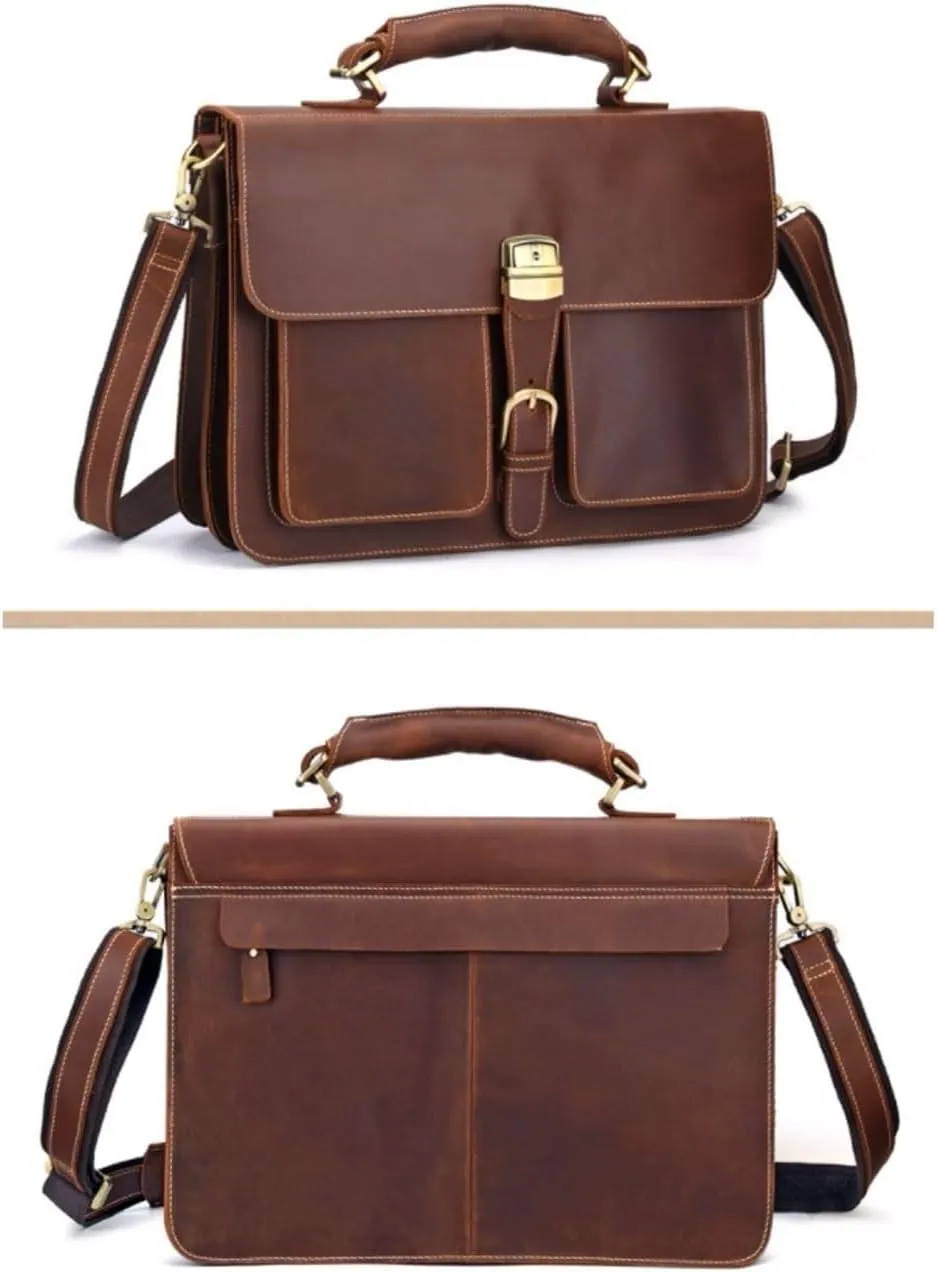 Messenger Shoulder Bags Men's Leather Large Handbags Crossbody Bags Laptop Bags Briefcases