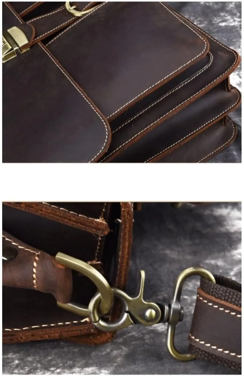 Messenger Shoulder Bags Men's Leather Large Handbags Crossbody Bags Laptop Bags Briefcases