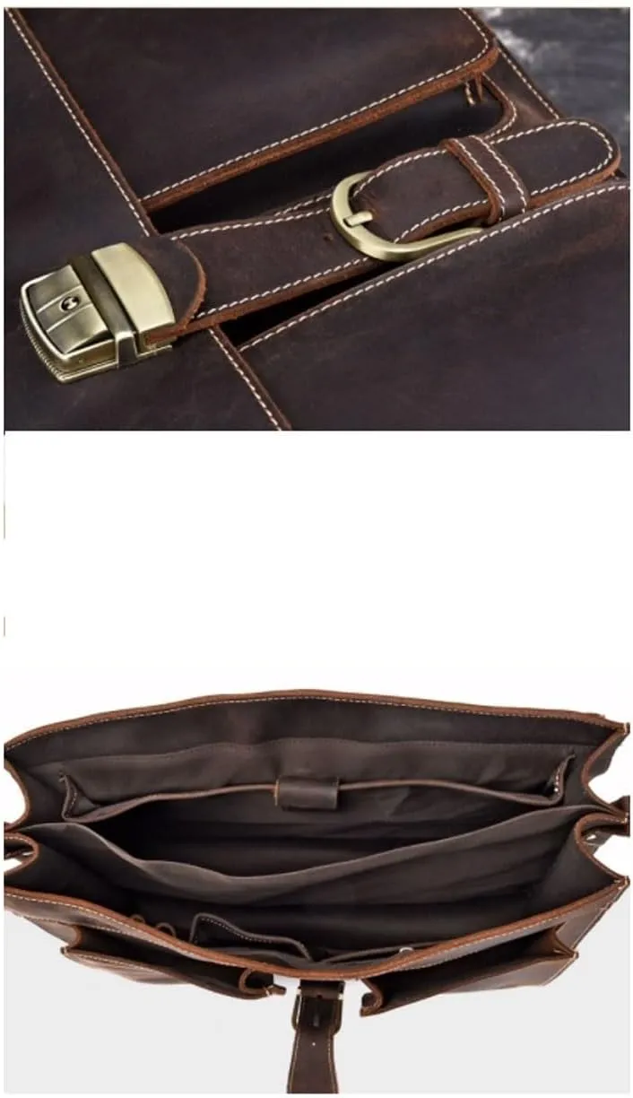 Messenger Shoulder Bags Men's Leather Large Handbags Crossbody Bags Laptop Bags Briefcases
