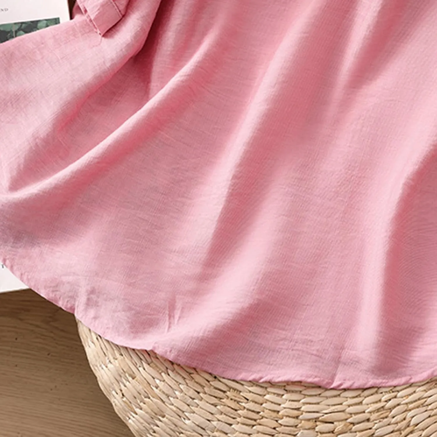 Mexico Shirts for Women Summer Embroidered Cotton Linen Blouse 3/4 Sleeve V Neck Top Vintage Boho Causal Button Shirt