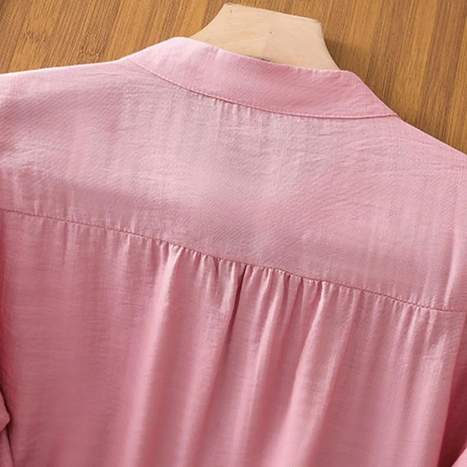 Mexico Shirts for Women Summer Embroidered Cotton Linen Blouse 3/4 Sleeve V Neck Top Vintage Boho Causal Button Shirt