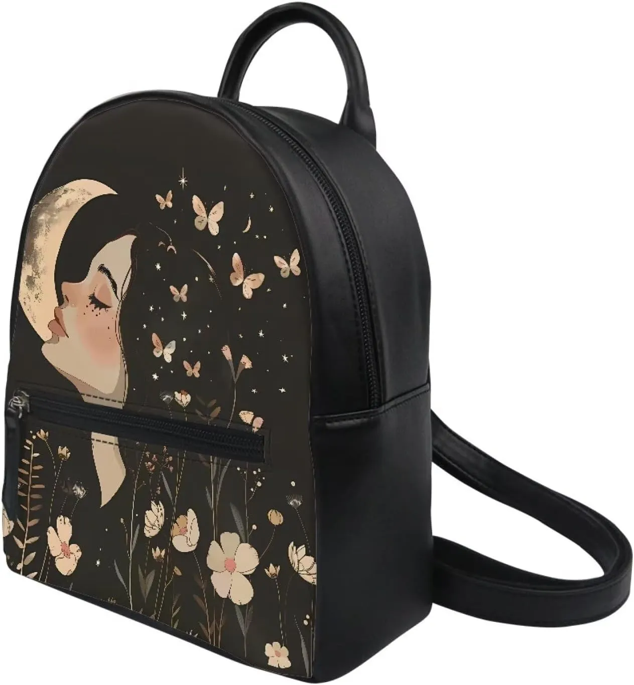 Mini Backpack Purse with Adjustable Shoulder Straps Art Girl Illustration Small Water Resistant Travel Packs Rucksacks Anti-theft Satchels Holiday Gifts for Children and Adults