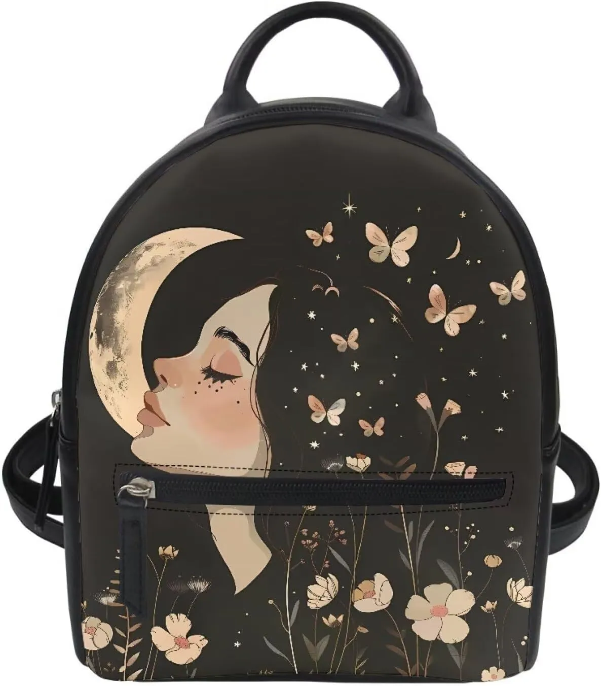 Mini Backpack Purse with Adjustable Shoulder Straps Art Girl Illustration Small Water Resistant Travel Packs Rucksacks Anti-theft Satchels Holiday Gifts for Children and Adults