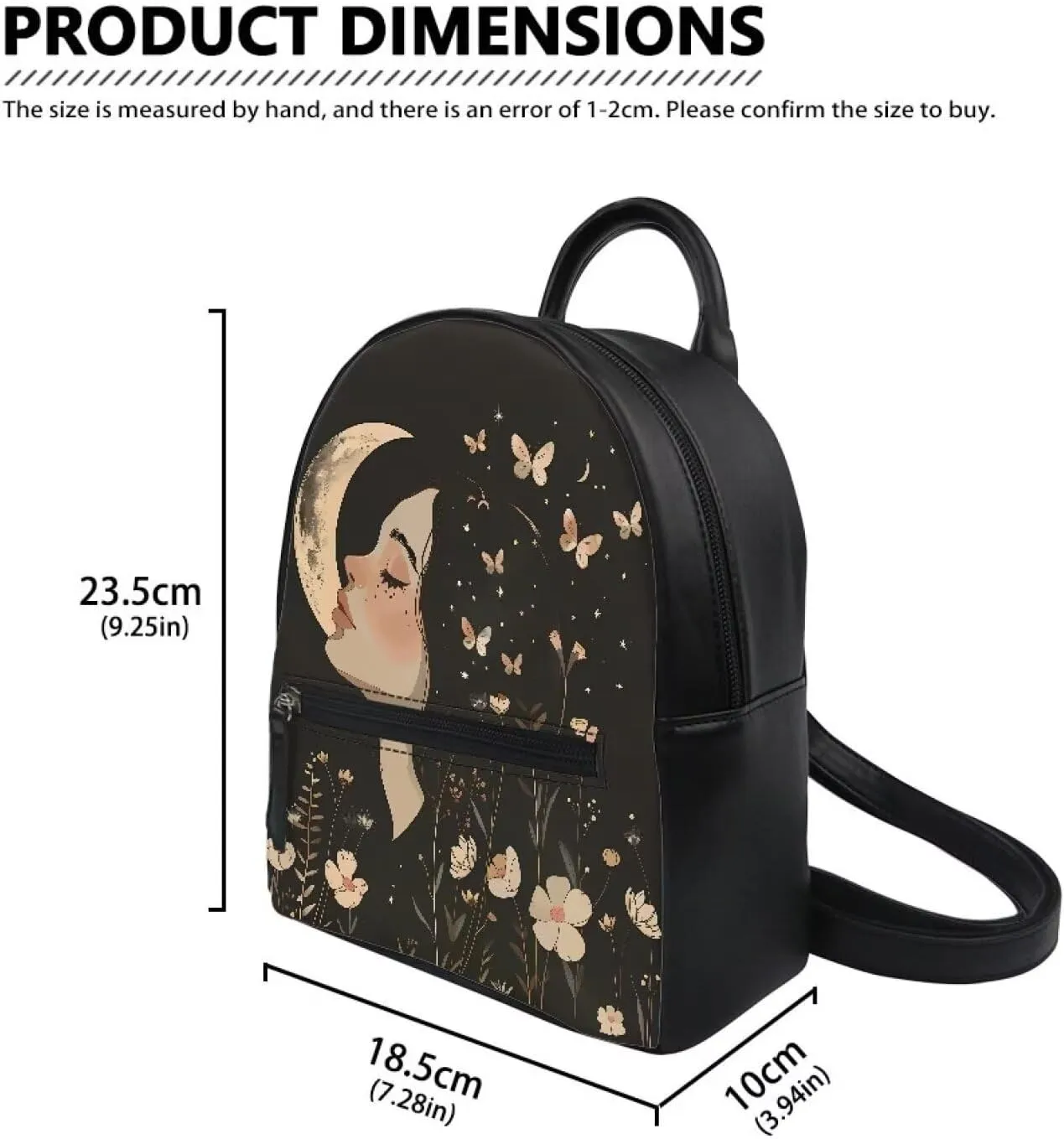 Mini Backpack Purse with Adjustable Shoulder Straps Art Girl Illustration Small Water Resistant Travel Packs Rucksacks Anti-theft Satchels Holiday Gifts for Children and Adults
