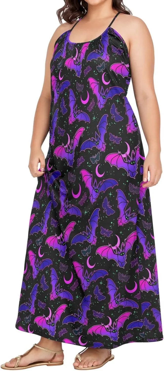MNSRUU Women Dresses Funny Skulls Sexy Dresses Summer Beach Slip Dresses