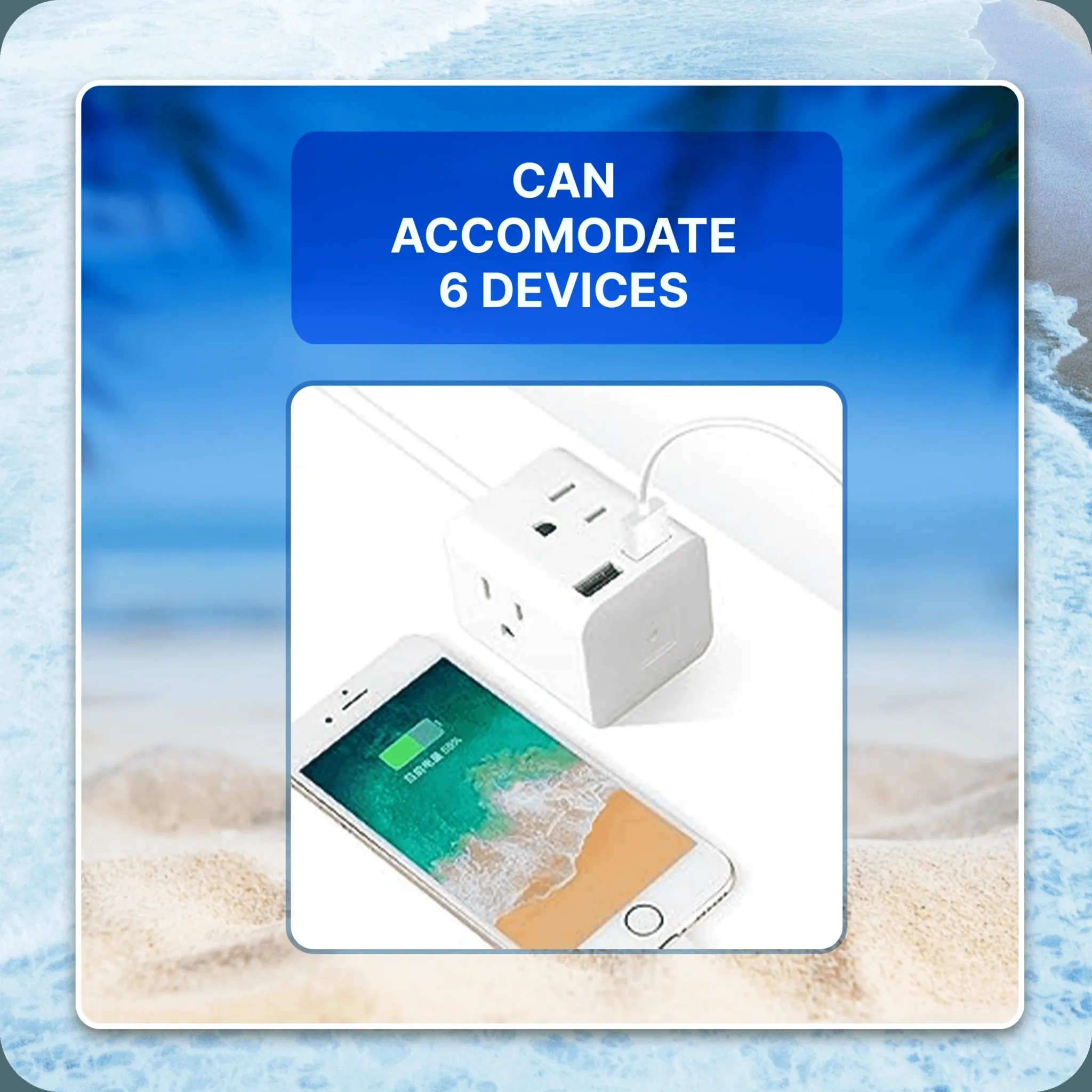 Multi Plug Extension | 2 USB | 4 AC Plugs | Cruise Ship Approved - Cruise Essentials - CruisePaks