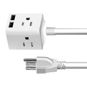 Multi Plug Extension | 2 USB | 4 AC Plugs | Cruise Ship Approved - Cruise Essentials - CruisePaks