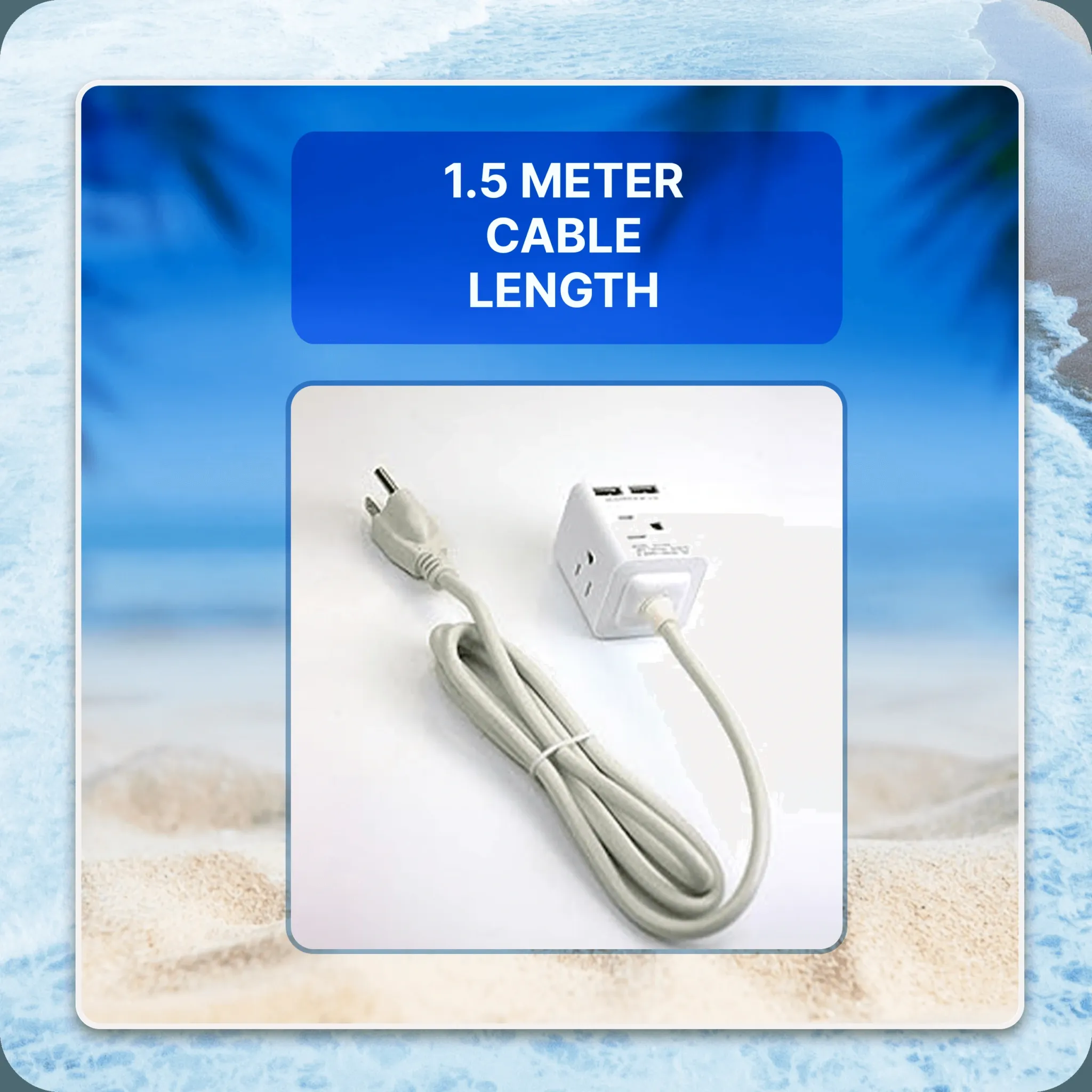 Multi Plug Extension | 2 USB | 4 AC Plugs | Cruise Ship Approved - Cruise Essentials - CruisePaks