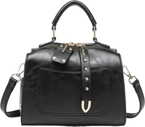 Multi Pocket Shoulder Bags for Woman Casual Nylon Purses Handbags Crossbody Bags Womens Vacation Shoulder Bag(Black)