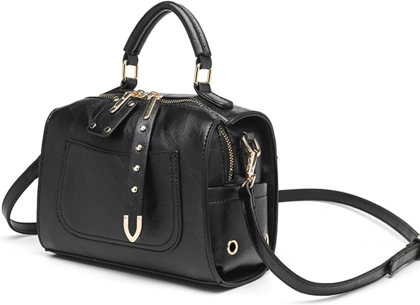 Multi Pocket Shoulder Bags for Woman Casual Nylon Purses Handbags Crossbody Bags Womens Vacation Shoulder Bag(Black)