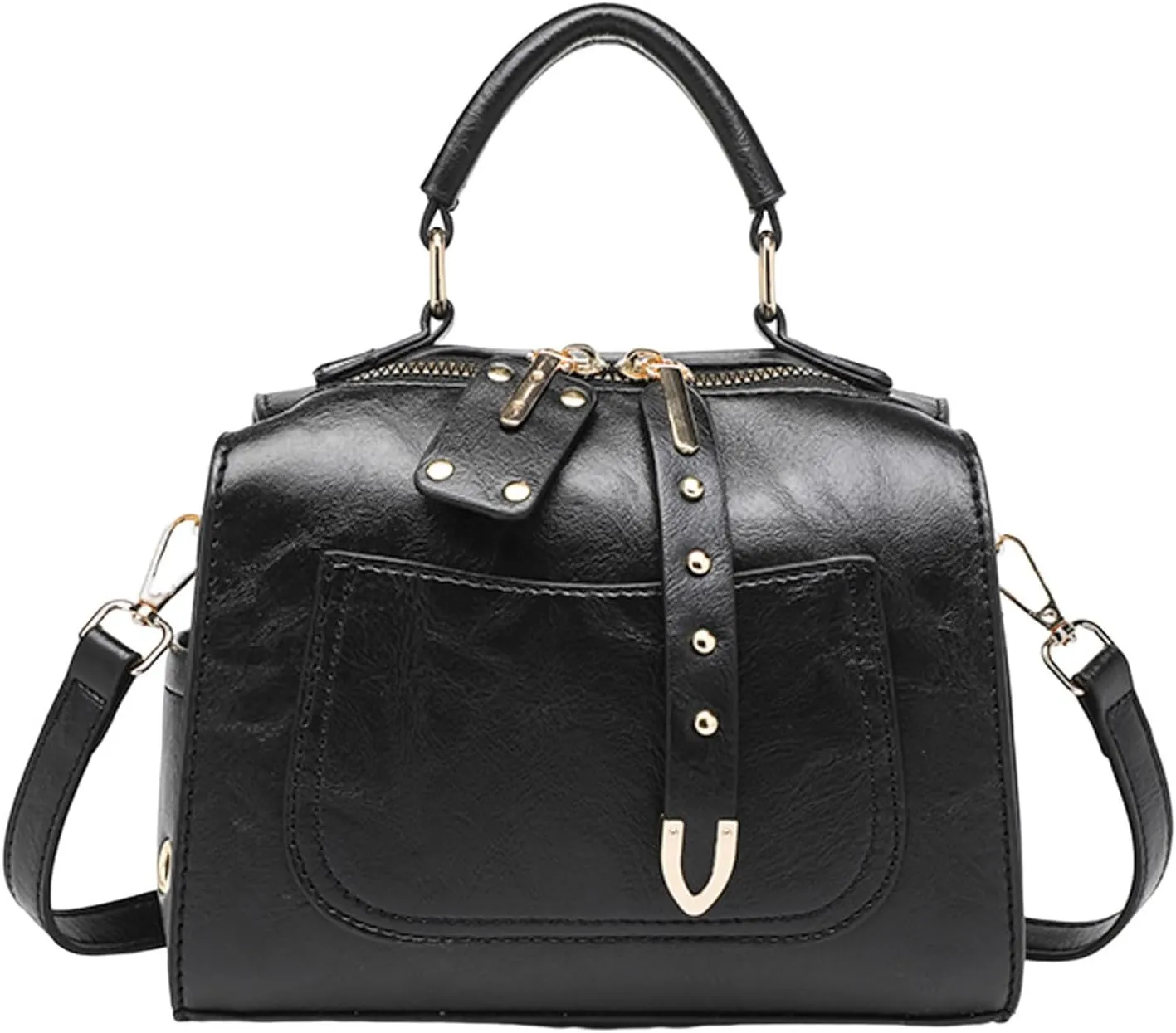 Multi Pocket Shoulder Bags for Woman Casual Nylon Purses Handbags Crossbody Bags Womens Vacation Shoulder Bag(Black)