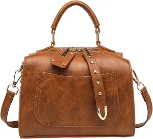Multi Pocket Shoulder Bags for Woman Casual Nylon Purses Handbags Crossbody Bags Womens Vacation Shoulder Bag(Brown)