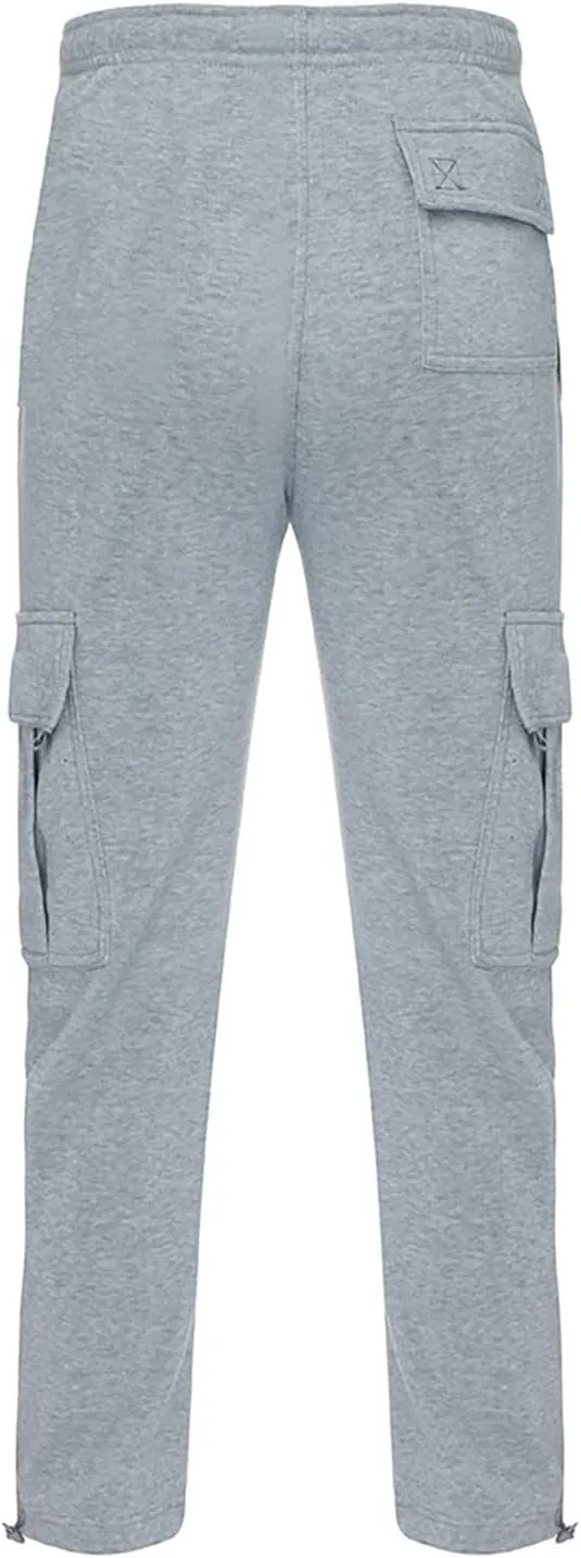 Muscularfit Cargo Pants Men 2023 Casual Drawstring Elastic Waist Multi Pockets Loose Trousers Fashion Work Utility Sweatpants