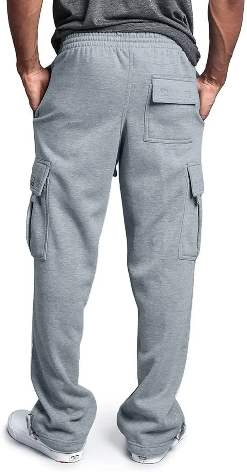 Muscularfit Cargo Pants Men 2023 Casual Drawstring Elastic Waist Multi Pockets Loose Trousers Fashion Work Utility Sweatpants