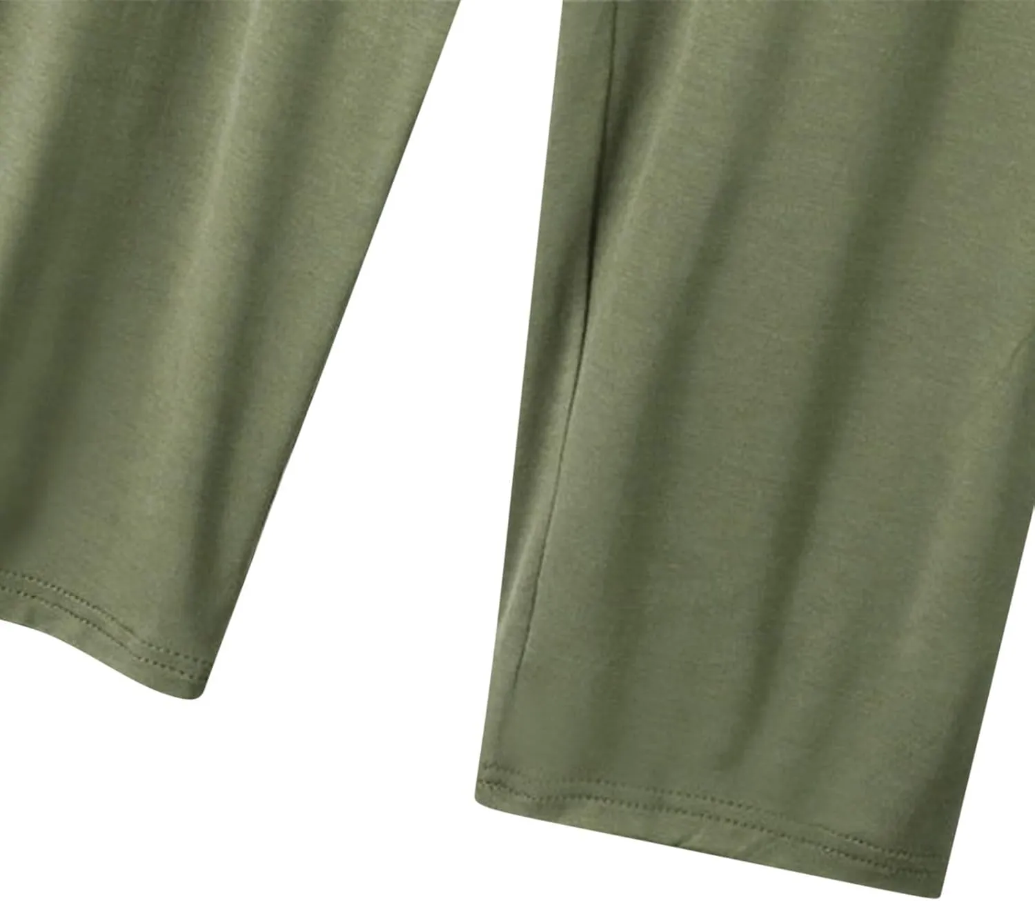 Mzkdieey Womens Capri Pants Loose Yoga Pants Wide Leg Elastic Waist Comfy Lounge Pajama Capris 3/4 Length Pants with Pockets