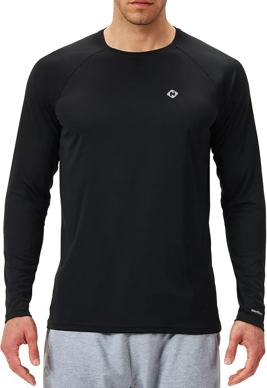 NAVISKIN Men's Rash Guard Shirts Swim Shirts UPF 50  UV Sun Protection Long Sleeve Shirts Lightweight Quick Dry