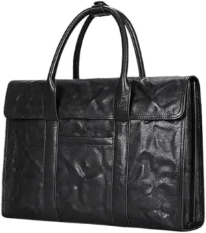Nordic Men's Handbags, Hand-grained Men's Bags, Cowhide Large Capacity Briefcases for Office Commute