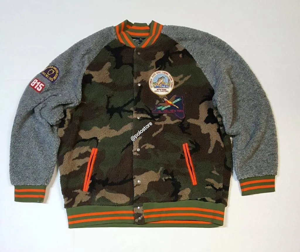 Nwt Polo Ralph Lauren Camo Fleece Patches Jacket