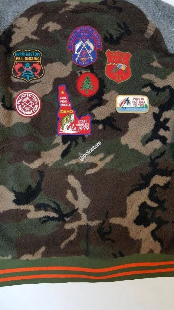 Nwt Polo Ralph Lauren Camo Fleece Patches Jacket
