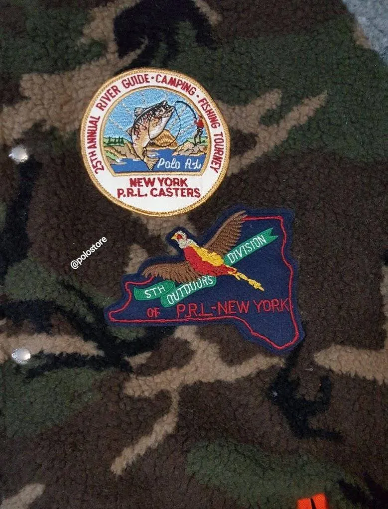 Nwt Polo Ralph Lauren Camo Fleece Patches Jacket