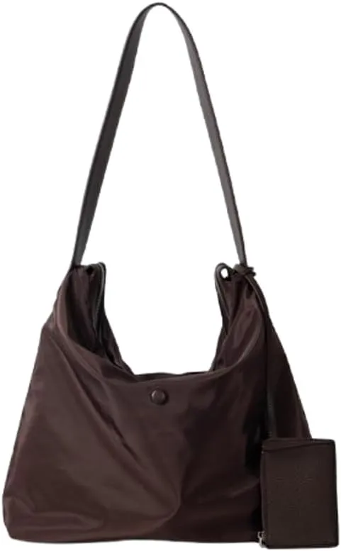 Nylon Tote Bags for Women 2Pcs Large Waterproof Crescent Shoulder Purse Underarm Hobo Bags Travel Work Tote handbag