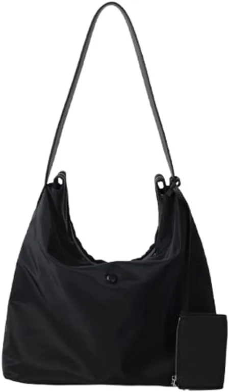 Nylon Tote Bags for Women 2Pcs Large Waterproof Crescent Shoulder Purse Underarm Hobo Bags Travel Work Tote handbag