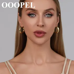 OOOPEL 30mm and 40mm Gold Chunky Earrings 925 Sterling Silver Hoop Earrings for Women Hollow Tube Hoops Earrings Hypoallergenic Lightweight Large Hoop Earrings Women Jewelry Gifts 30/40/50/60MM