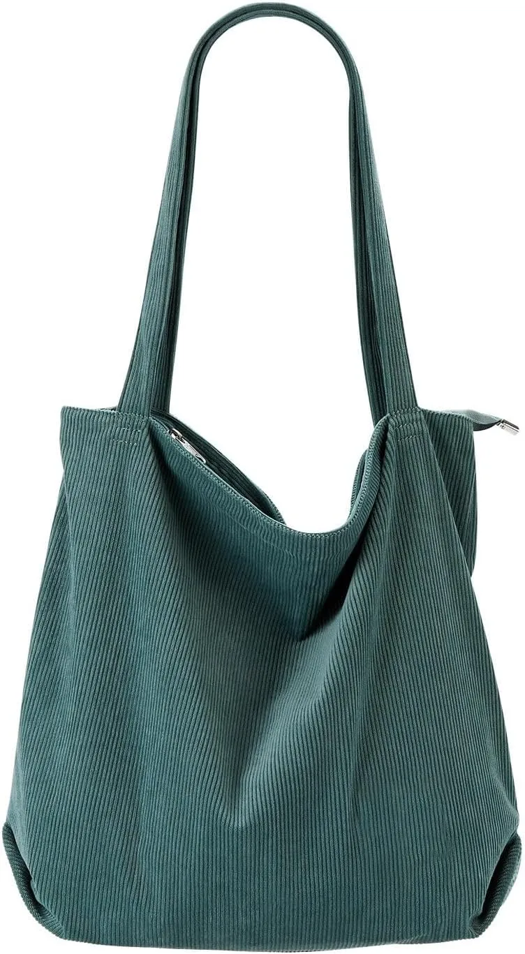 Over The Shoulder Bags for Women Large Capacity Corduroy Tote Bag Casual Slouchy Satchel Handbags Work Travel Purse