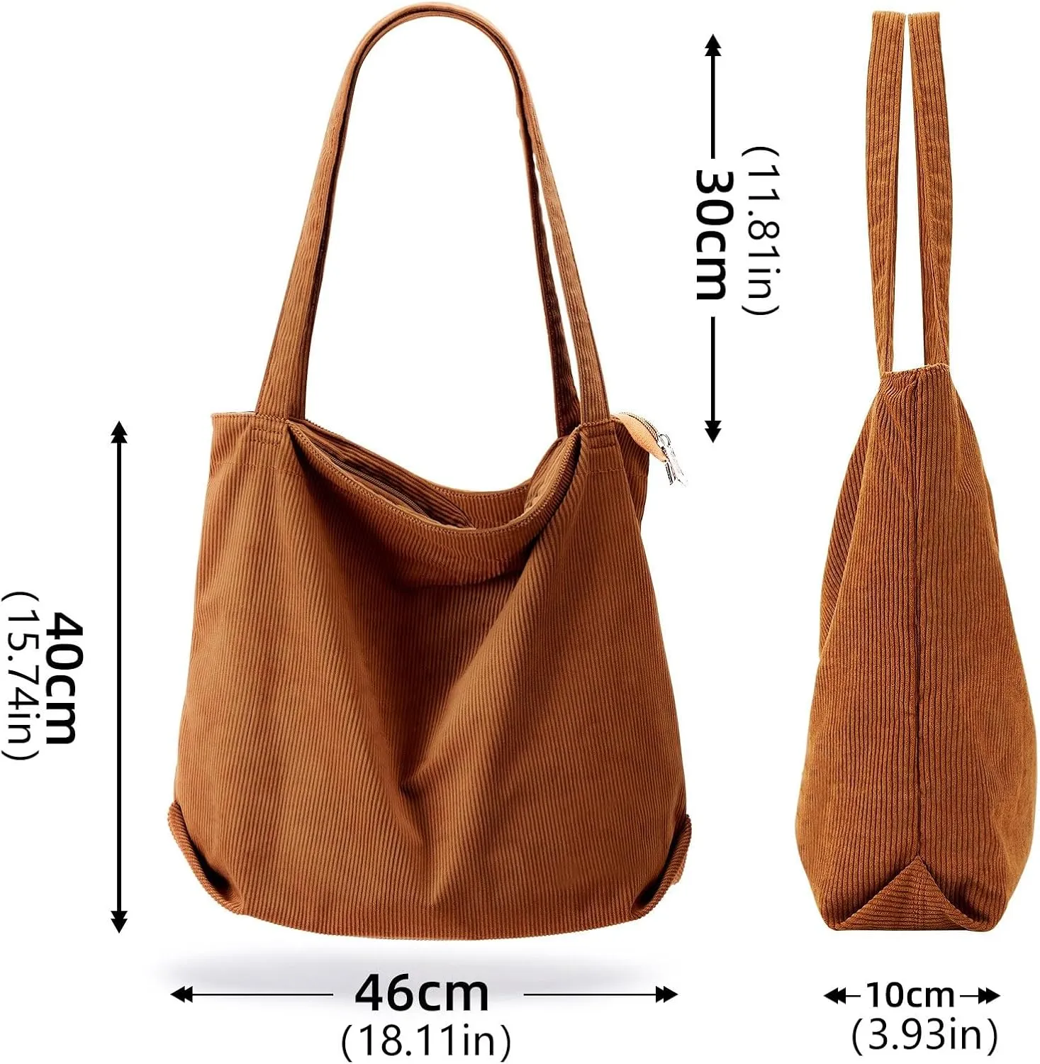 Over The Shoulder Bags for Women Large Capacity Corduroy Tote Bag Casual Slouchy Satchel Handbags Work Travel Purse