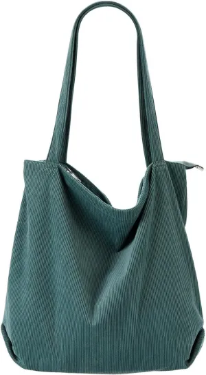 Over The Shoulder Bags for Women Large Capacity Corduroy Tote Bag Casual Slouchy Satchel Handbags Work Travel Purse