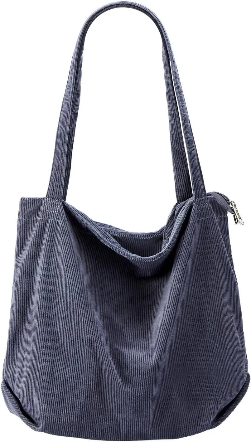 Over The Shoulder Bags for Women Large Capacity Corduroy Tote Bag Casual Slouchy Satchel Handbags Work Travel Purse