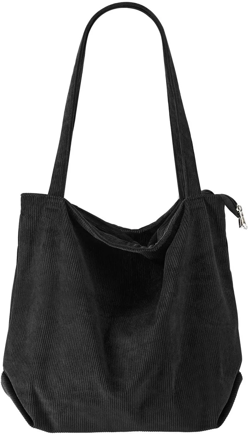 Over The Shoulder Bags for Women Large Capacity Corduroy Tote Bag Casual Slouchy Satchel Handbags Work Travel Purse