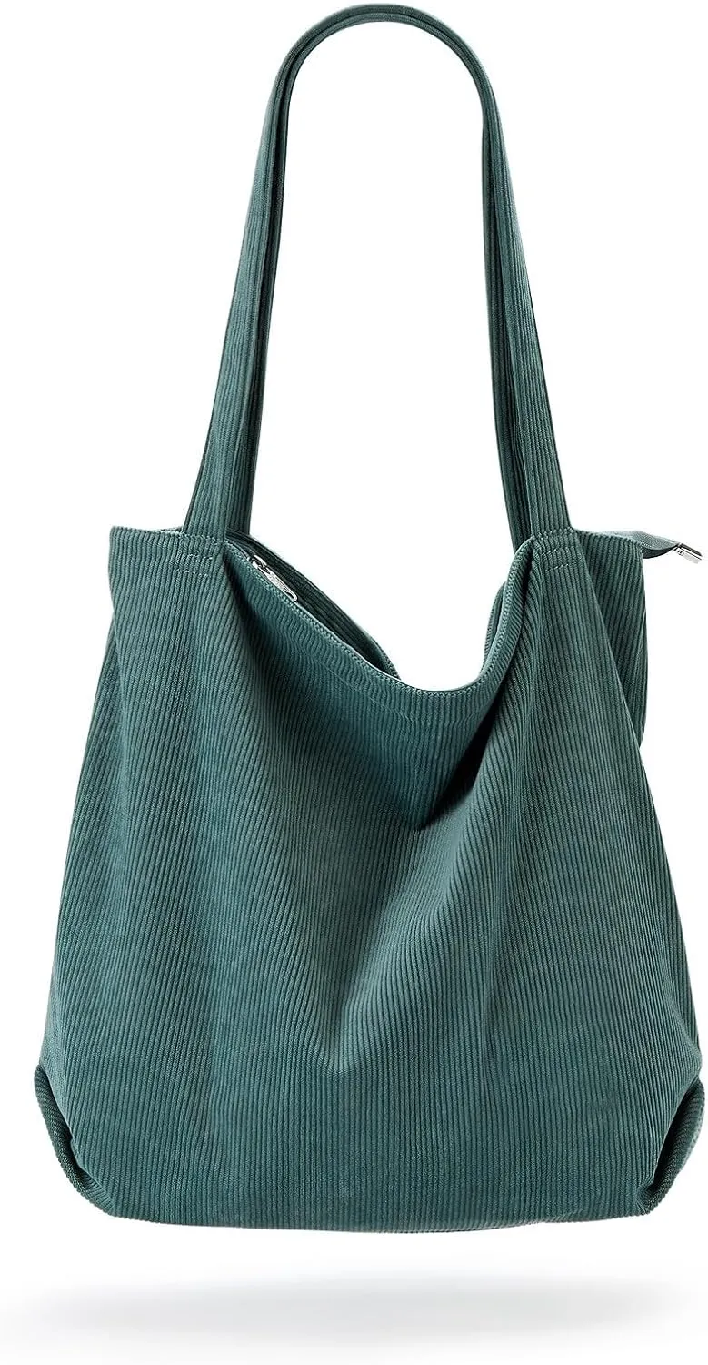 Over The Shoulder Bags for Women Large Capacity Corduroy Tote Bag Casual Slouchy Satchel Handbags Work Travel Purse