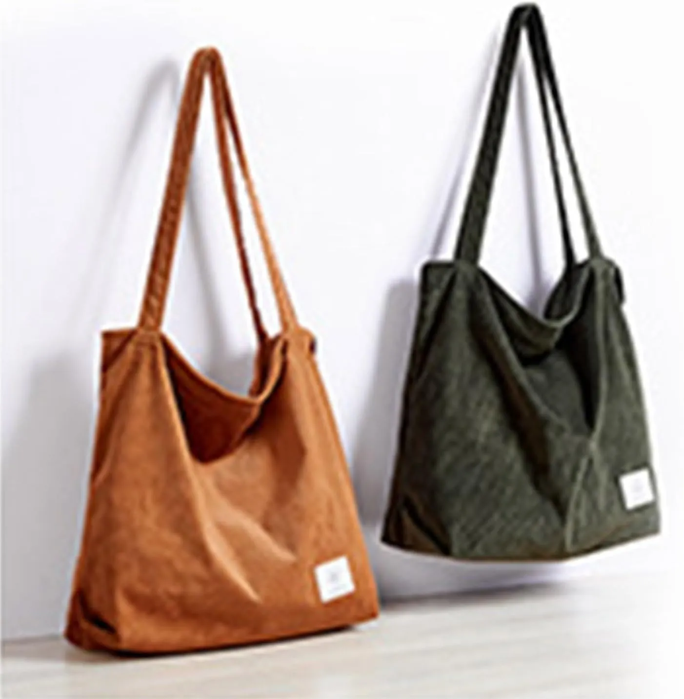 Over The Shoulder Bags for Women Large Capacity Corduroy Tote Bag Casual Slouchy Satchel Handbags Work Travel Purse