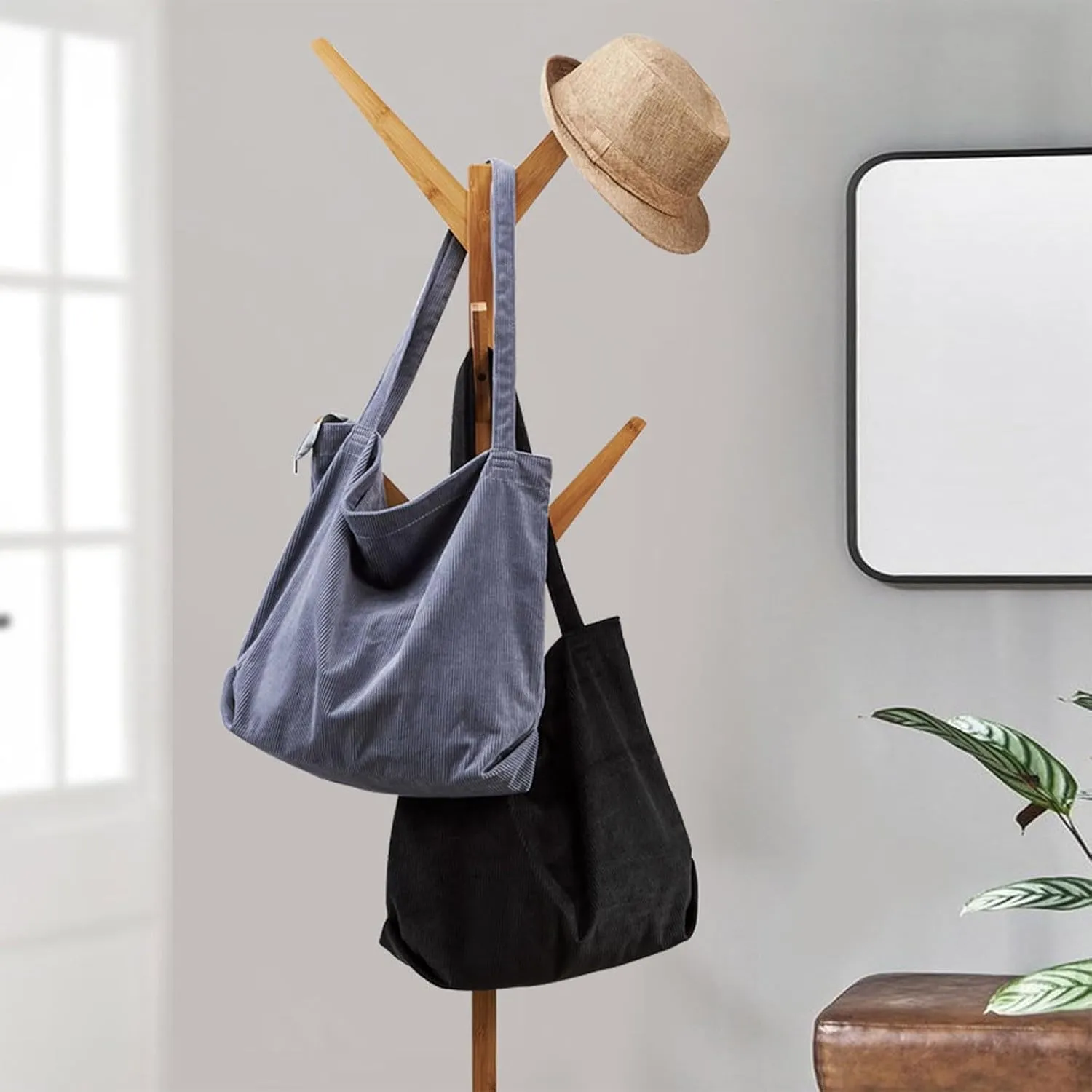 Over The Shoulder Bags for Women Large Capacity Corduroy Tote Bag Casual Slouchy Satchel Handbags Work Travel Purse