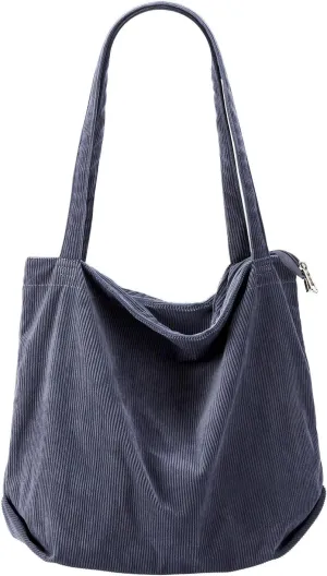 Over The Shoulder Bags for Women Large Capacity Corduroy Tote Bag Casual Slouchy Satchel Handbags Work Travel Purse