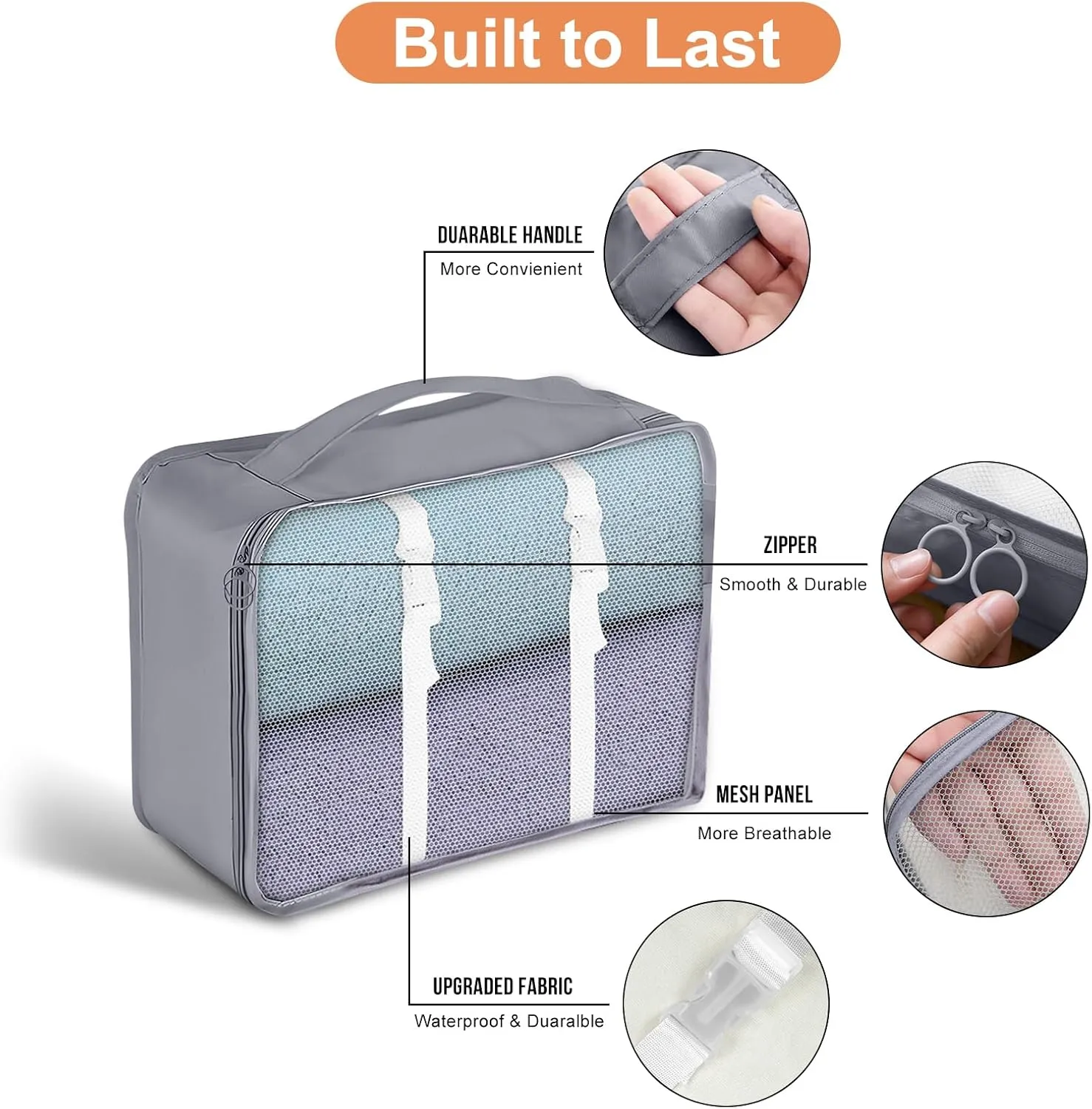 Packing Cubes for Travel - 8 Set Luggage Organizer Bags for Family, Mesh Breathable Travel Packing Cubes for Suitcases Durable Travel Essentials Bags Set