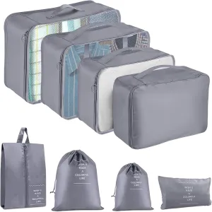 Packing Cubes for Travel - 8 Set Luggage Organizer Bags for Family, Mesh Breathable Travel Packing Cubes for Suitcases Durable Travel Essentials Bags Set