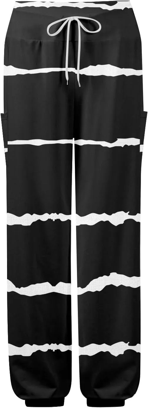 Palazzo Pants for Women Dressy Casual Drawstring Pants 2025 Capri High Waisted Plaid Summer Trendy Outfit Pocket