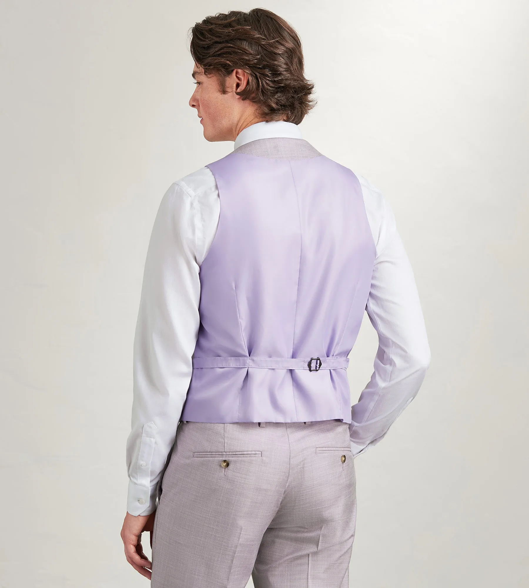 Pale Purple Solid Suit Vest