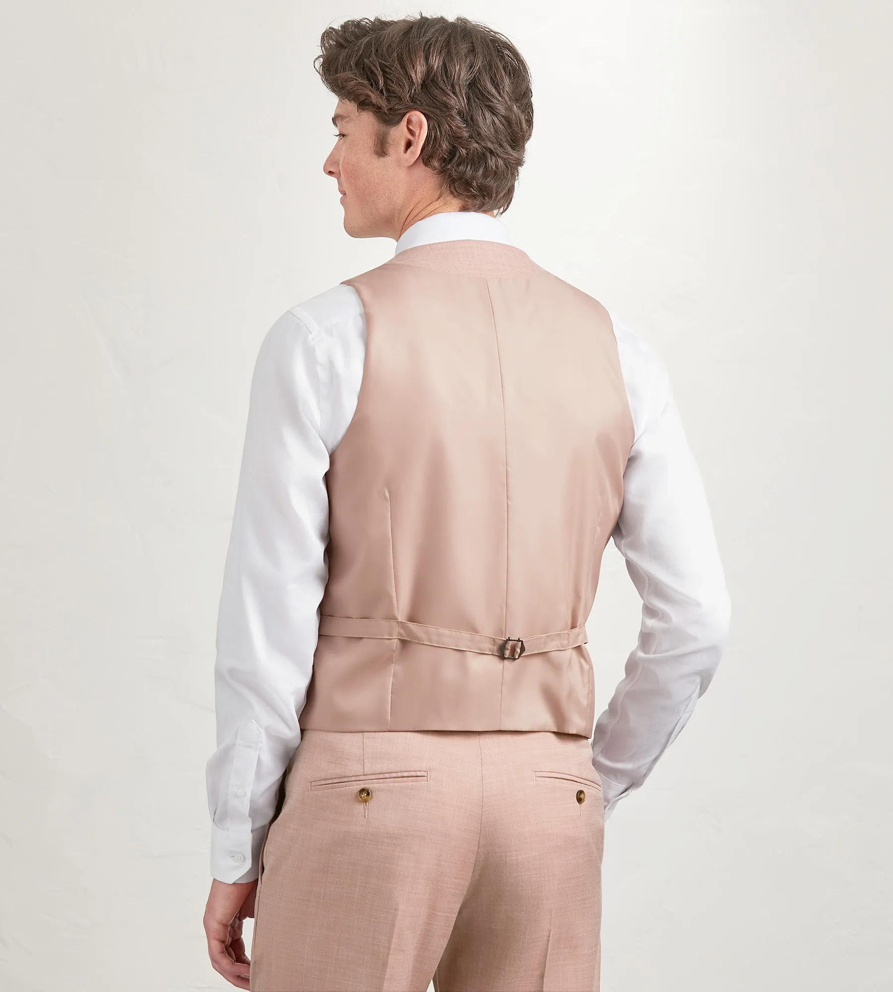 Pale Rose Solid Suit Vest