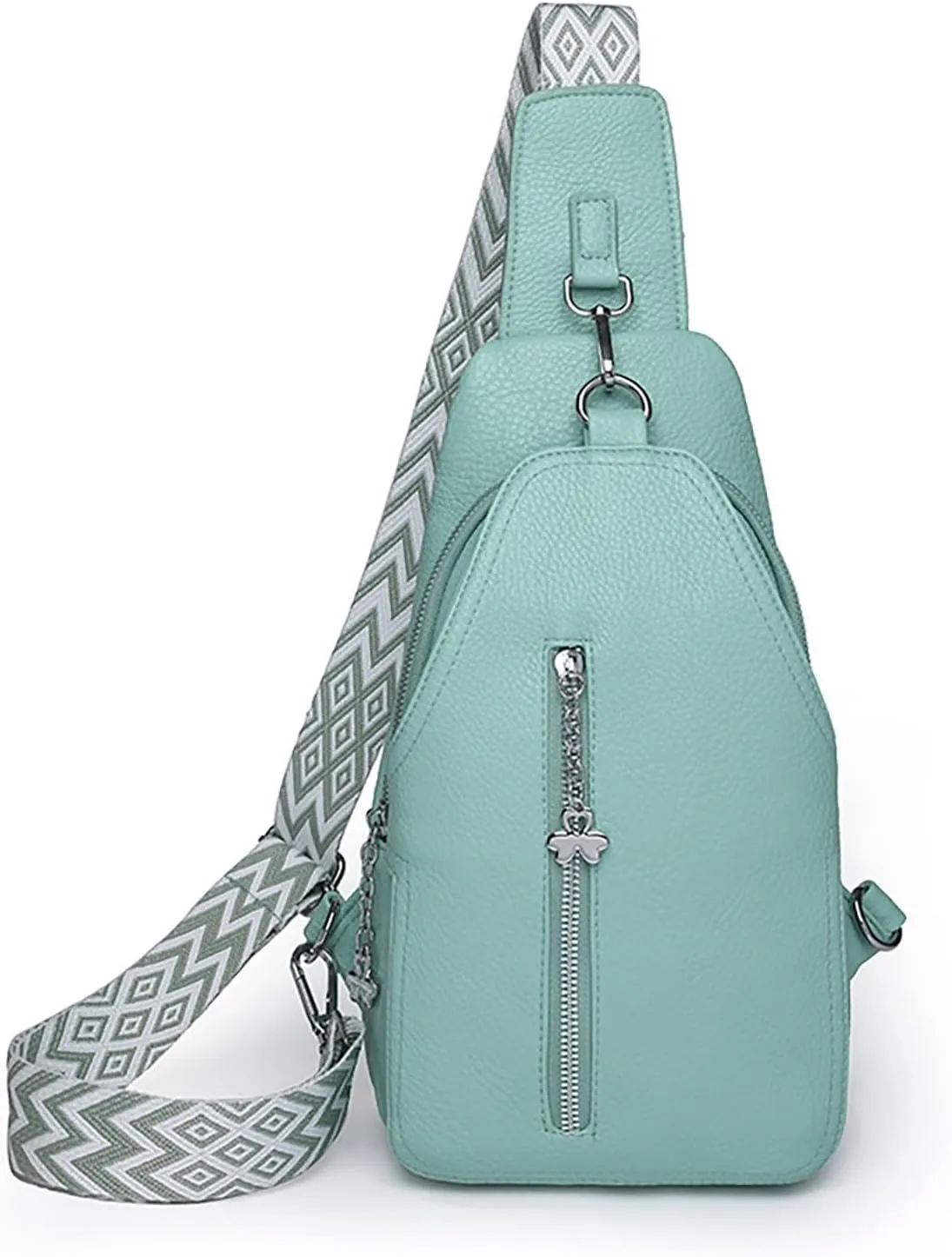 Phone Chest Bags for Women Faux Vegan Leather Small Sling Bag Fanny Pack Crossbody Purse Casual Fashion Travel Purses