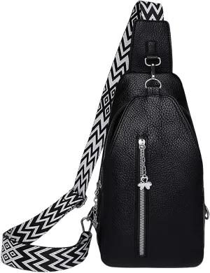 Phone Chest Bags for Women Faux Vegan Leather Small Sling Bag Fanny Pack Crossbody Purse Casual Fashion Travel Purses