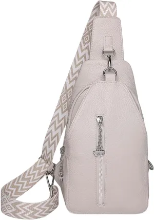 Phone Chest Bags for Women Faux Vegan Leather Small Sling Bag Fanny Pack Crossbody Purse Casual Fashion Travel Purses