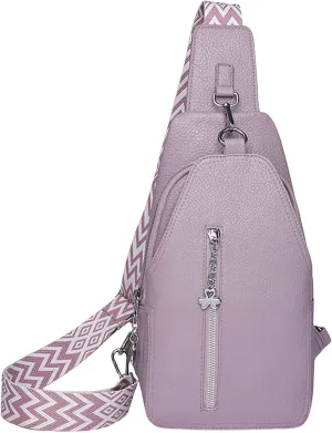 Phone Chest Bags for Women Faux Vegan Leather Small Sling Bag Fanny Pack Crossbody Purse Casual Fashion Travel Purses