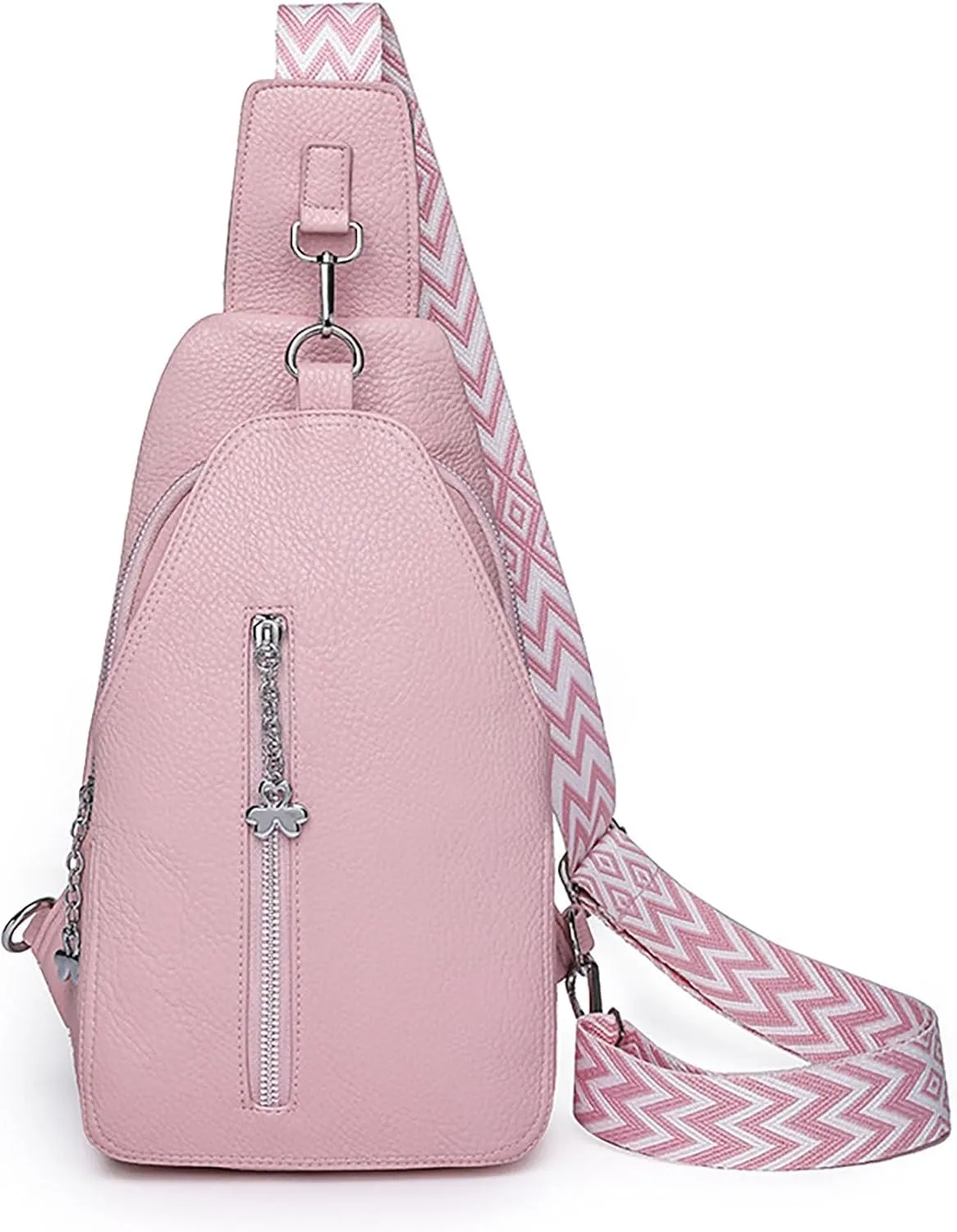 Phone Chest Bags for Women Faux Vegan Leather Small Sling Bag Fanny Pack Crossbody Purse Casual Fashion Travel Purses