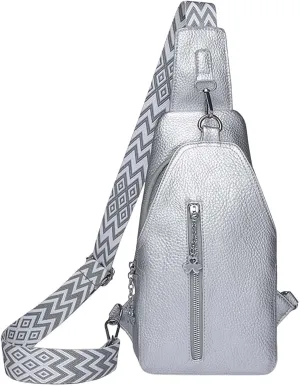 Phone Chest Bags for Women Faux Vegan Leather Small Sling Bag Fanny Pack Crossbody Purse Casual Fashion Travel Purses