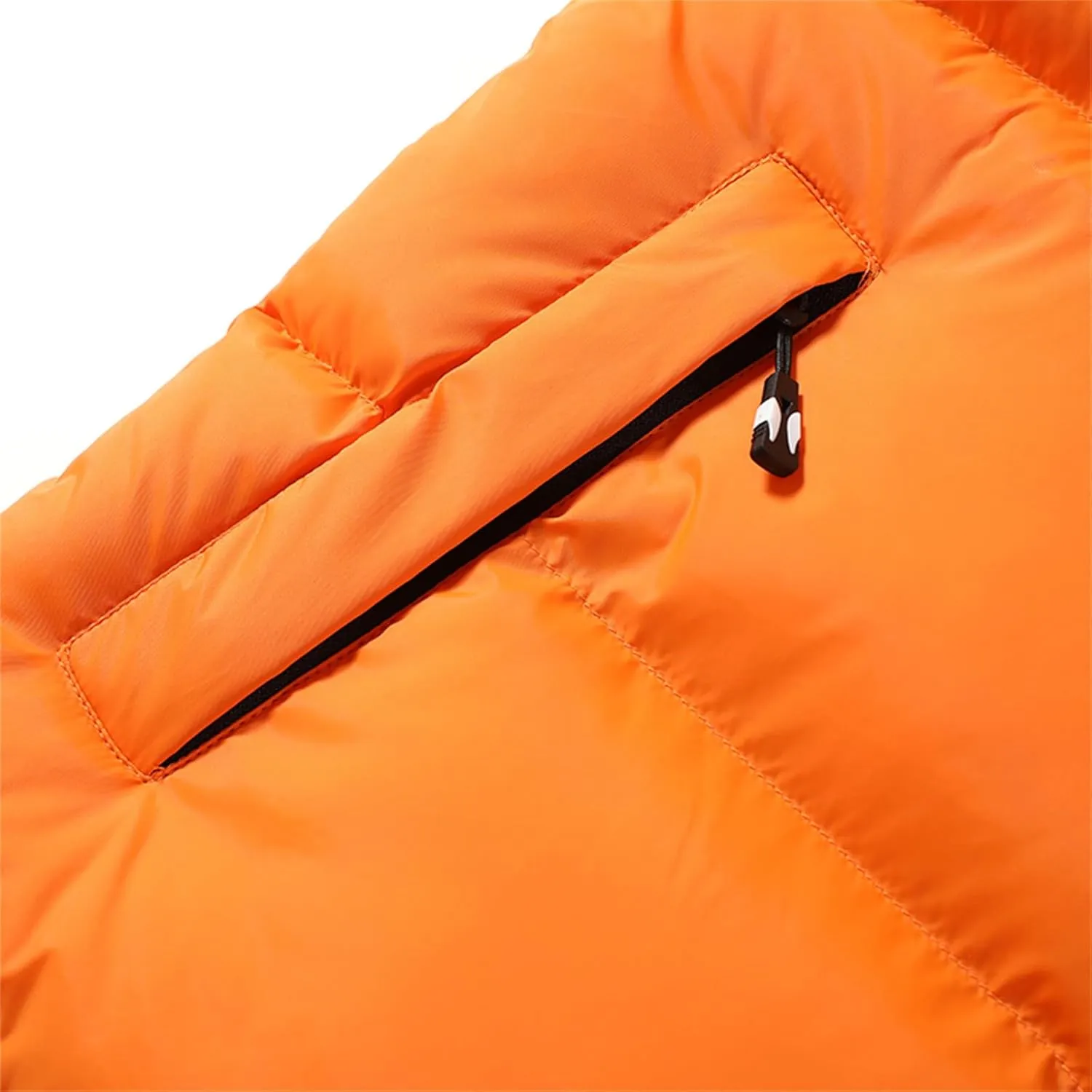Puffer Vest for Men Lightweight Winter Outdoor Vests Warm Stand Collar Color Block Zip Sleeveless Jacket Outerwear