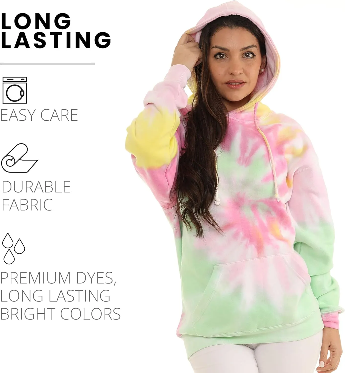 Pure Essence Tie Dye Sweatpants, Long Sleeve T-Shirts, Hoodies, and Crew Neck Sweatshirts (Sizes S, M, L, XL).